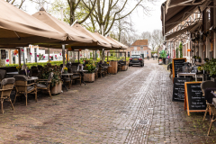 Market street in Veere in Zeeland