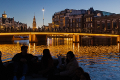 Night time Boat Ride on Amstel River Amsterdam